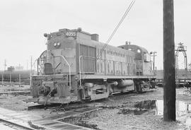 Burlington Northern diesel locomotive 4055 at Vancouver, Washington in 1971.