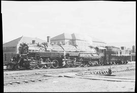 Northern Pacific steam locomotive 5001 at Livingston, Montana, circa 1952.