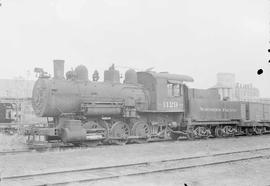 Northern Pacific steam locomotive 1129 at Tacoma, Washington, in 1956.