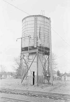 Northern Pacific water tank at Roy, Washington, in 1968.