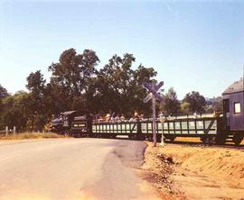 Sierra Railway Steam Locomotive Number 28 With Passenger Train at Jamestown, California in June 1...