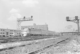 Burlington Northern diesel locomotive 9993 at Chicago, Illinois in 1972.