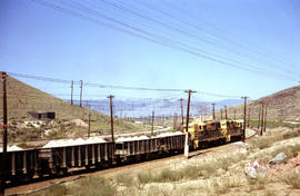 Butte, Anaconda and Pacific Railway diesel locomotive 106 at Rocker, Montana in 1964.