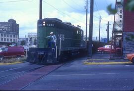 Burlington Northern 1436 at Bellingham, Washington in 1977.