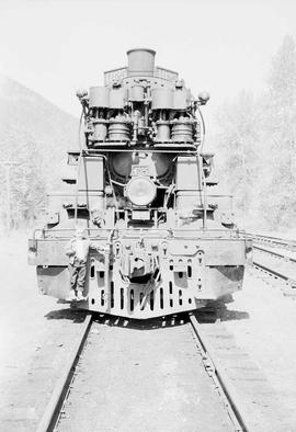 Northern Pacific steam locomotive 4025 at Saltese, Montana, in 1952.