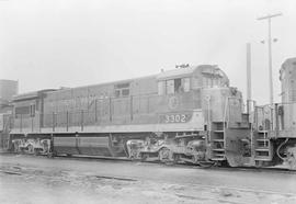 Northern Pacific diesel locomotive number 3302 at Auburn, Washington, in 1970.