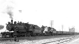 Pacific Coast Railroad freight train at Auburn, Washington, circa 1950.