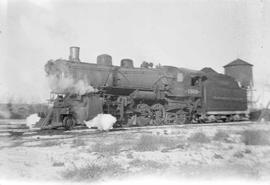 Northern Pacific steam locomotive 1910 at Forsyth, Montana, in 1936.