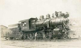 Great Northern Railway steam locomotive 1030 in Washington State, undated.