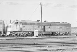 Burlington Northern diesel locomotive 9993 at Chicago, Illinois in 1972.