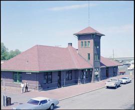 Burlington Northern station at Walla Walla, Washington, in 1980.