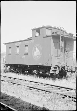 Great Northern Railway wood caboose number X577, circa 1928.