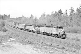 Burlington Northern diesel locomotive 2224 at Evaline, Washington in 1970.