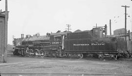 Northern Pacific steam locomotive 1838 at Tacoma, Washington, in 1938.