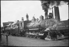 Northern Pacific steam locomotive 57 at Tacoma, Washington, in 1935.