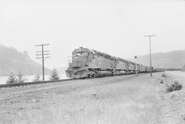 Southern Pacific Railroad diesel locomotive number 9847 at Modke Point, California in 1976.