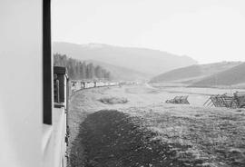 Northern Pacific diesel locomotive at Livingston, Montana, in 1953.