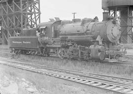 Northern Pacific steam locomotive 1190 at Laurel, Montana, in 1949.