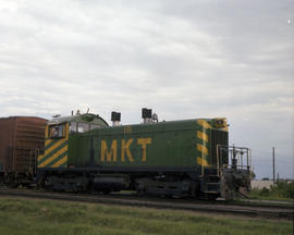 Missouri, Kansas & Texas Railway diesel locomotive 18 at Oklahoma City, Oklahoma on June 23, ...