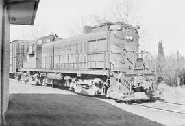 Burlington Northern diesel locomotive 4056 at Salem, Oregon in 1976.