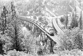 Western Pacific Railroad diesel locomotive 1776 at Keddie Wye, California in 1977.