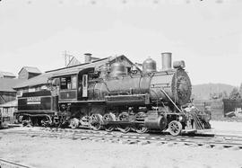 Rayonier Incorporated Steam Locomotive Number 2 at Railroad Camp, Washington in 1962.