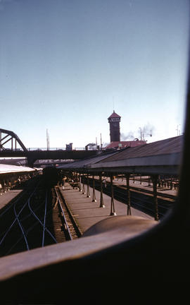 Spokane, Portland and Seattle Railway diesel locomotive 801 at Portland, Oregon in 1961.