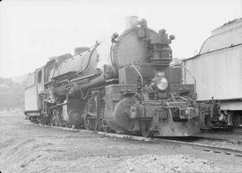 Northern Pacific steam locomotive 4021 at Garrison, Montana, in 1946.