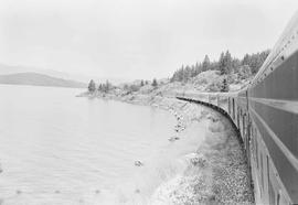 Northern Pacific Mainstreeter along Lake Pend Oreille, Idaho, in 1968.