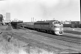 Amtrak diesel locomotive 9949 at Tacoma, Washington on December 26, 1971.