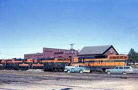 Great Northern Railway Company diesel locomotive 598 at Butte, Montana in 1963.