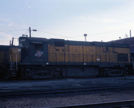 Chicago & North Western Railway diesel locomotive 4257 at Proviso, Illinois on July 26, 1986.