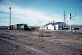 Burlington Northern Diesel Locomotive Number 986 at Minneapolis, Minnesota in 1980