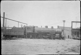 Northern Pacific steam locomotive 2201 at Missoula, Montana, in 1934.