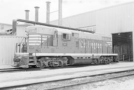 Burlington Northern diesel locomotive 1964 at Lincoln, Nebraska in 1972.