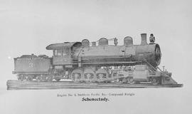 Northern Pacific steam locomotive 3 at Schenectady, New York, in 1897.