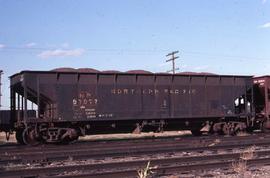 Northern Pacific gondola car number 87077, at Amarillo, Texas, in 1976.