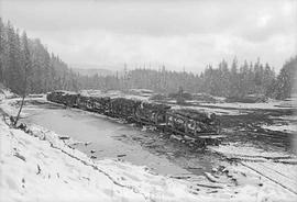 White River Lumber Log Reload Facility at Enumclaw, Washington in January 1975.