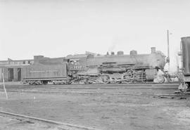 Northern Pacific steam locomotive 1717 at Laurel, Montana, in 1953.