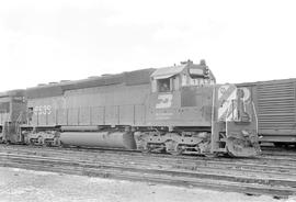 Burlington Northern diesel locomotive 6538 at Auburn, Washington in 1971.