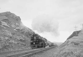 Northern Pacific steam locomotive 5120 at Livingston, Montana, in 1954.