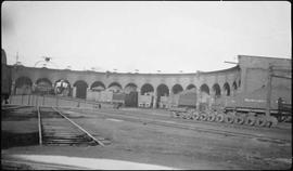 Northern Pacific roundhouse at Tacoma, Washington, in circa 1938.