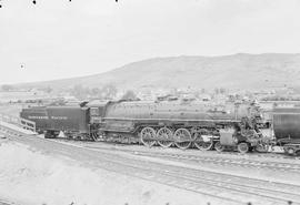 Northern Pacific steam locomotive 2663 at Livingston, Montana, in 1955.