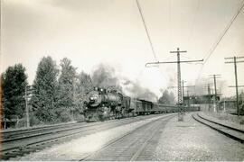 Great Northern Railway steam locomotive 2504 at Allentown, Washington in 1940.