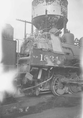 Northern Pacific steam locomotive 1064 at South Tacoma, Washington, in 1957.