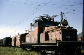 Milwaukee Road electric locomotive E81 at Butte, Montana in 1964.