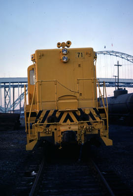 US Navy diesel locomotive 65-00571 at Portland, Oregon in 1977.