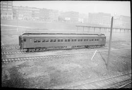 Northern Pacific Railroad Coach Number 1000 at Tacoma, Washington, circa 1938.