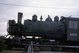 Peninsula Terminal Company steam locomotive 103 at North Portland, Oregon in 1963.