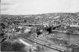 City of Seattle bascule bridge at Fremont in Seattle, Washington, circa 1928.